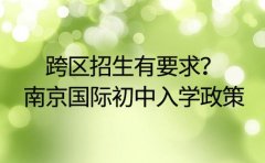 跨区招生有要求？南京国际初中入学政策解读