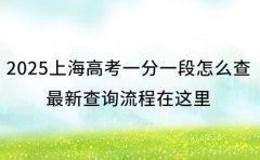 2025上海高考一分一段怎么查 最新查询流程在这里