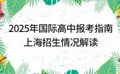 2025年国际高中报考指南之上海招生情况解读