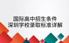 国际高中招生条件 深圳学校录取标准详解