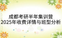 成都考研半年集训营 2025年收费详情与班型分析