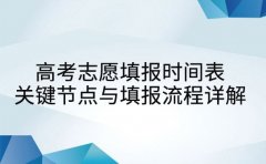 高考志愿填报时间表 关键节点与填报流程详解