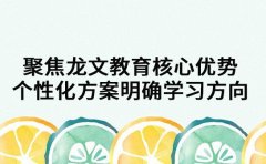 聚焦龙文教育核心优势 个性化方案明确学习方向