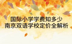 国际小学学费知多少 南京双语学校定价全解析