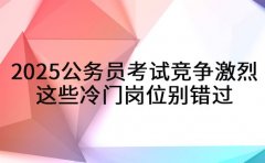 2025公务员考试竞争激烈 这些冷