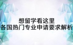 想留学看这里 各国热门专业申请要求全解析