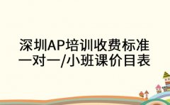 揭秘！深圳AP培训收费标准 一对一/小班课价目表