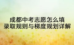 成都中考志愿怎么填？录取规则与梯度规划详解