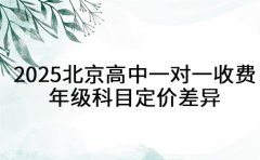 2025北京高中一对一收费 年级科目定价差异
