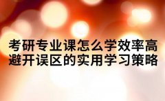 考研专业课怎么学效率高 避开误区的实用学习策略