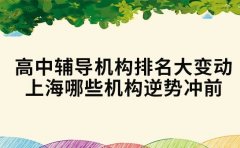 高中辅导机构排名大变动 上海哪些机构逆势冲前