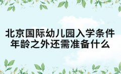 北京国际幼儿园入学条件 年龄之外还需准备什么