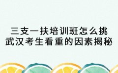 三支一扶培训班怎么挑 武汉考生看重的因素揭秘