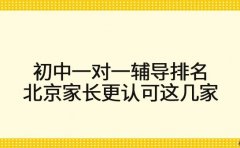 初中一对一辅导排名 北京家长更认可这几家