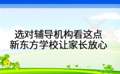 选对辅导机构看这点 新东方学校让家长放心