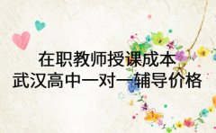 在职教师授课成本 武汉高中一对一辅导价格