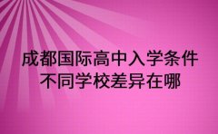 成都国际高中入学条件 不同学校差异在哪
