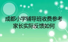 成都小学辅导班收费参考 家长实际反馈如何