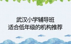 武汉小学辅导班 适合低年级的机构推荐
