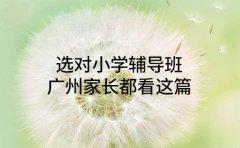 选对小学辅导班 广州家长都看这篇