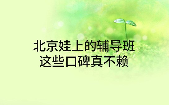 北京辅导班推荐