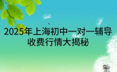 2025年上海初中一对一辅导 收费行情大揭秘