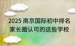 2025 南京国际初中排名 家长圈认可的这些学校