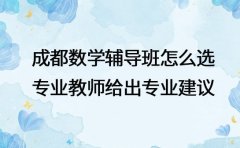 成都数学辅导班怎么选？专业教师给出专业建议