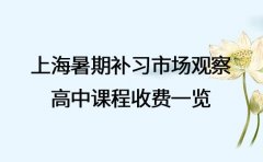 上海暑期补习市场观察 高中课程收费一览