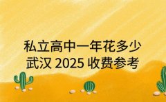 私立高中一年花多少 武汉 2025 收费参考