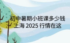 初中暑期小班课多少钱 上海 2025 行情在这