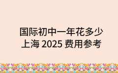 国际初中一年花多少 上海 2025 费用参考