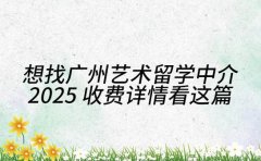 想找广州艺术留学中介 2025 收费详情看这篇