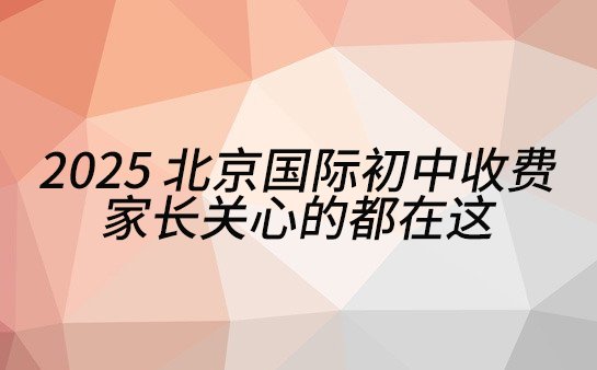 国际初中收费标准