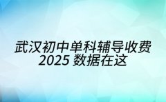 想了解武汉初中单科辅导收费 2025 数据在这
