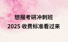 想报考研冲刺班 2025 收费标准看过来