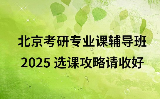 北京考研专业课辅导班 