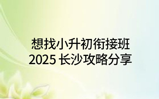 小升初衔接课程