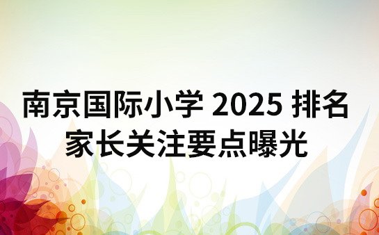 南京国际小学排名