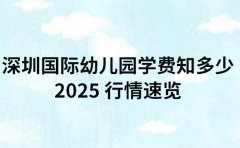 深圳国际幼儿园学费知多少 2025 行情速览