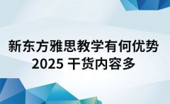 新东方雅思教学有何优势 2025 干货内容多