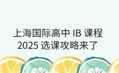 上海国际高中 IB 课程 2025 选课攻略来了