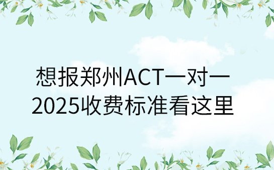 ACT一对一收费标准