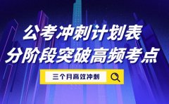 三个月公考冲刺计划表 分阶段突破高频考点